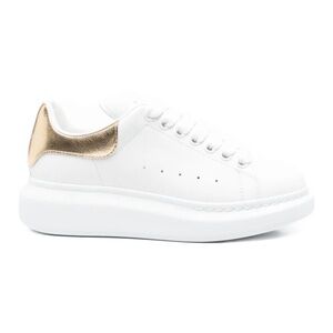 Alexander McQueen White and Gold Sneakers
